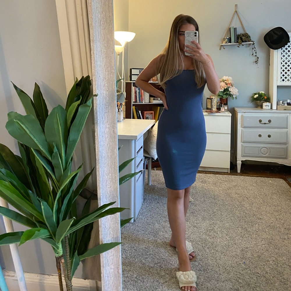 Slate Grey Bodycon Midi Dress